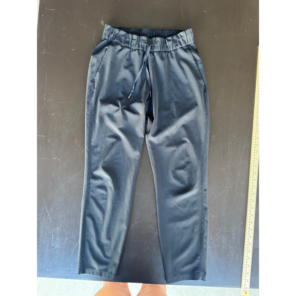 Lululemon On the Fly 7/8 Pant Luxtreme Black Drawstring Joggers Size 4
